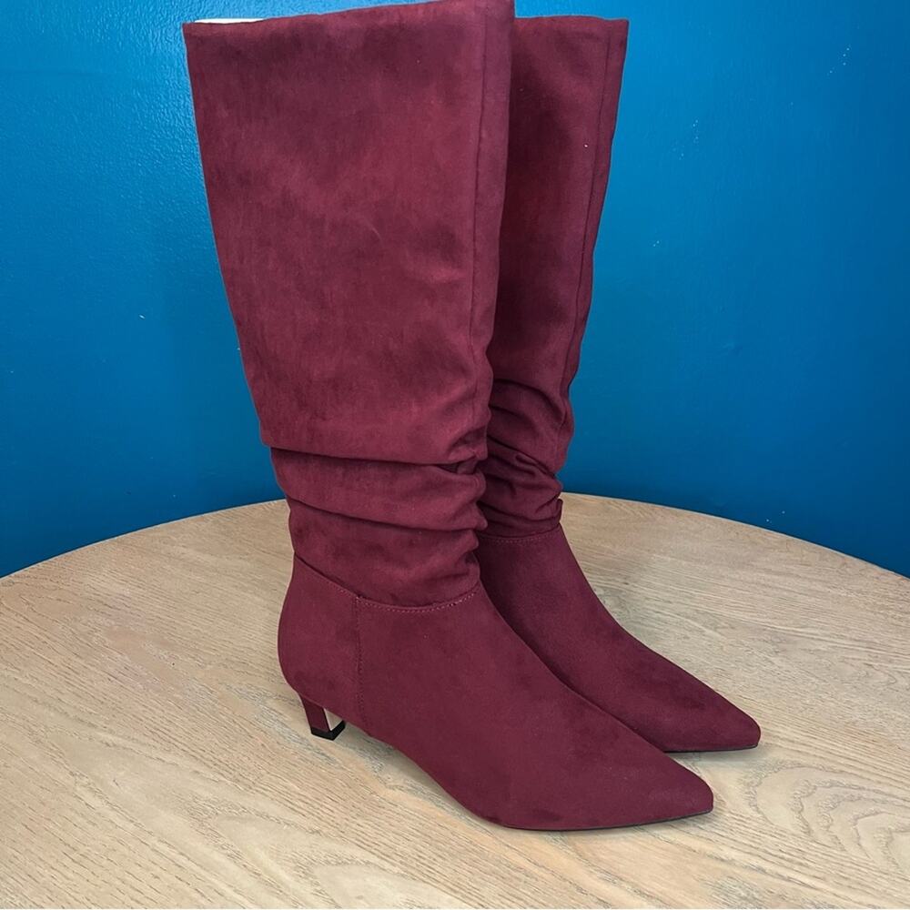 New! Charles David Adelphia Slouchy Knee High Boots Burgundy Women’s Size 7